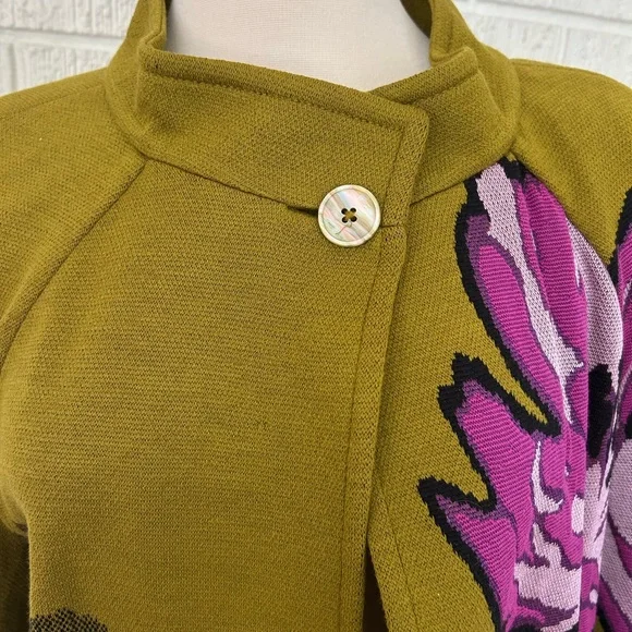 St John - chrysanthemum olive/Fuschia floral jacket - Picture 7 of 9